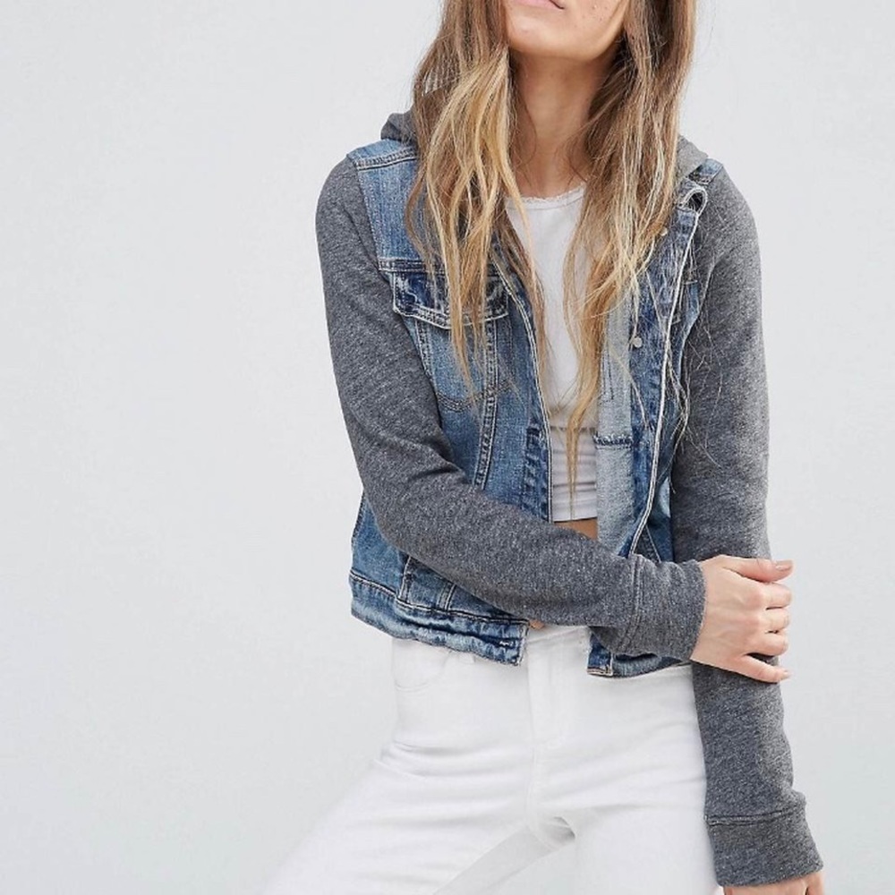American Eagle Denim Sweatshirt Jacket